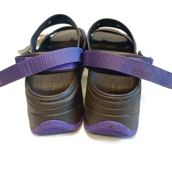 CROCS Classic Hiker Xscape Sandals Mens Size 12 Womens 14 Espresso Neon Purple - Picture 6 of 8